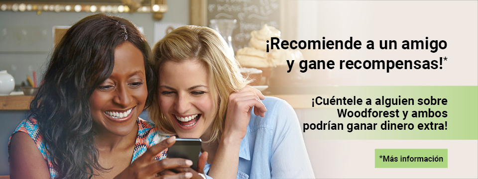 Recomiende a un amigo y gane recompensas! Cuentele a alguien sobre Woodforest y ambos podrian ganar dinero extra! Click aqui para mas informacion.